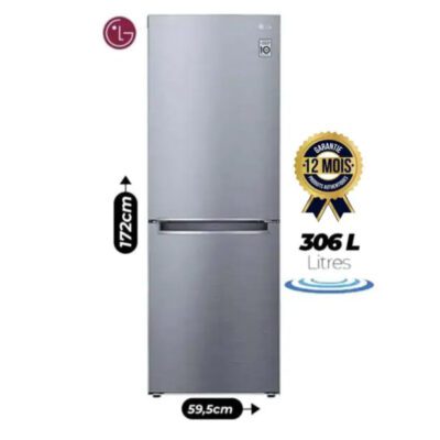 Réfrigérateur LG combiné 306L inox